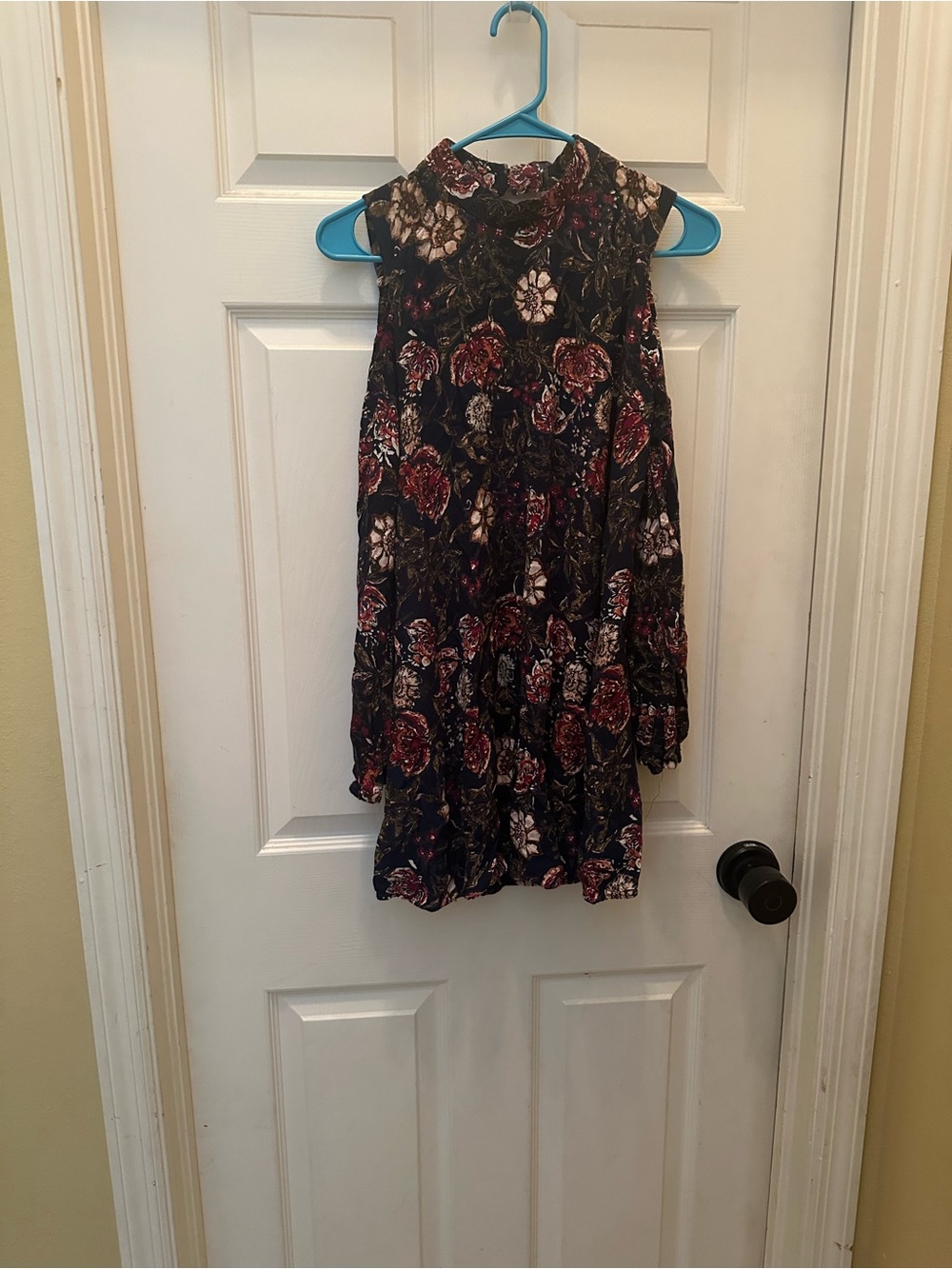 Angie high neck cold shoulder blouse